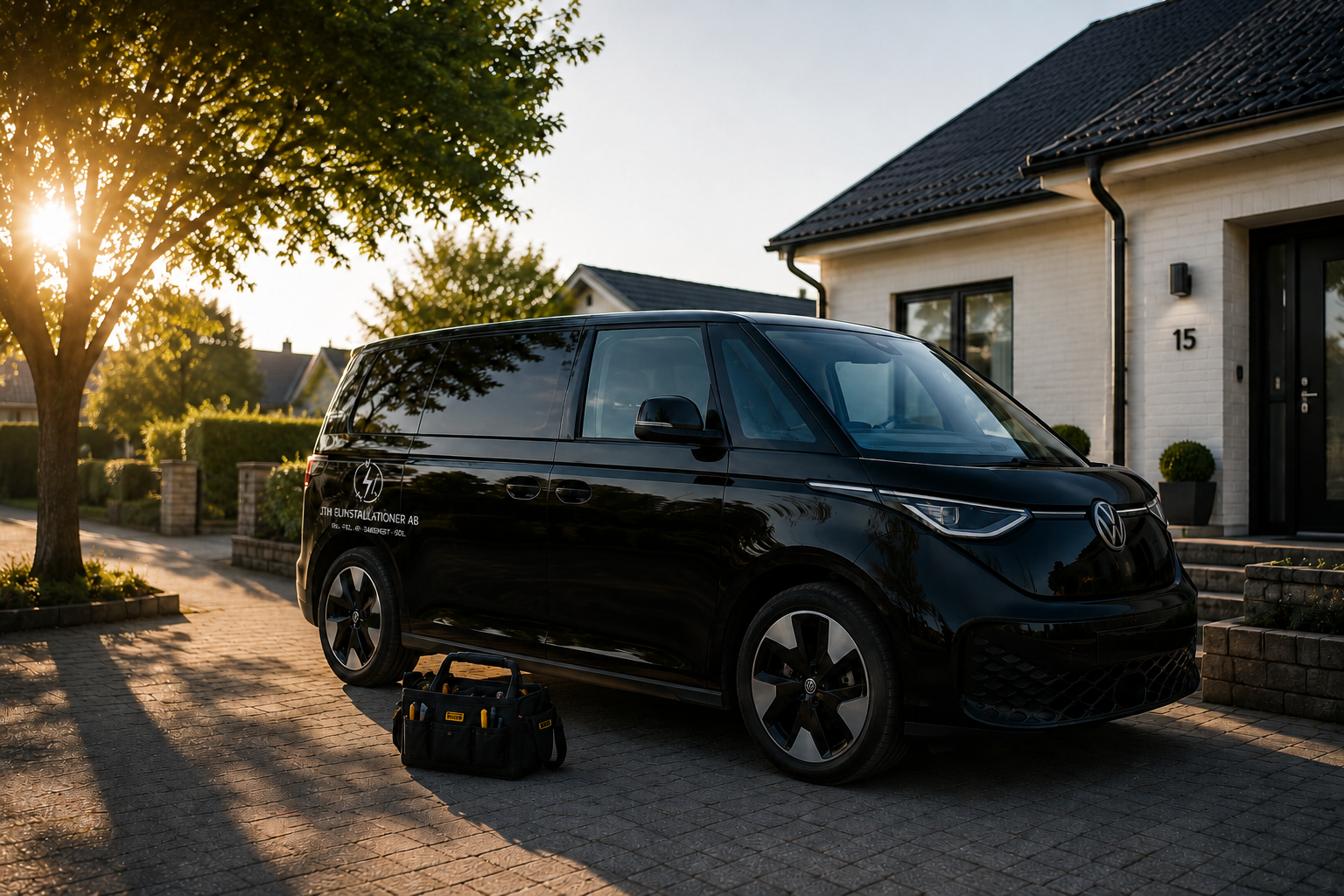 Elektriker arbetar noggrant med elinstallation